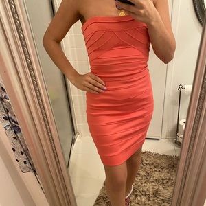 Orange bodycon dress